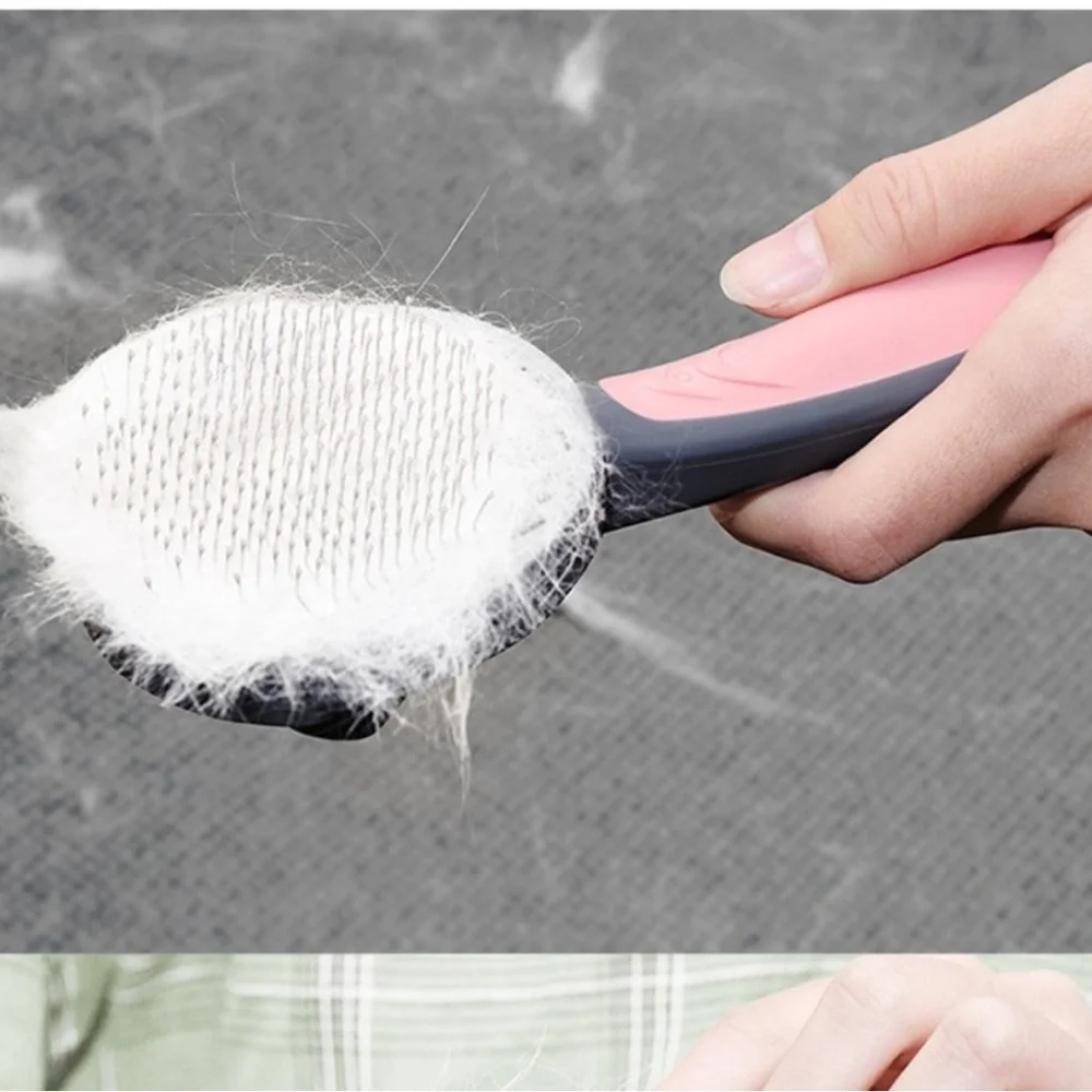 Self Cleaning PINK Pet Hair Removal Comb Automatic Hair Removal Brush * NEW*